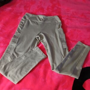 PINK Victoria's Secret Olive Green High-Waist Leggings Pockets Medium Comfy